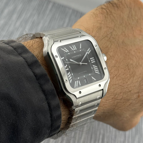 Cartier Santos Large Ref. WSSA0096 | Full-Set 11/2025 | Cartier Garantie 11/2033 | 47x39.5mm | Black Dial | Top