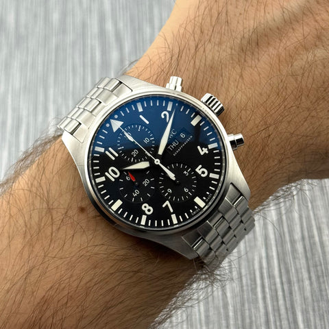 IWC Pilots Watch Chronograph Day-Date Ref. IW377710 | Full-Set 06/2022 | IWC Garantie 06/2030 | Black Dial | 43mm | Top
