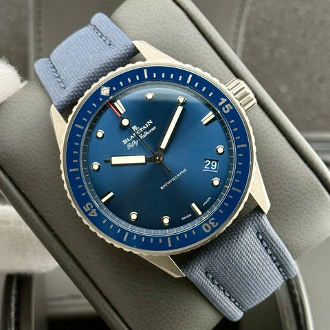 Blancpain Fifty Fathoms Bathyscaphe Ref. 5000-0240-O52A | Full-Set 09/2025 | Like New Condition | Ceramic | Blue | Top