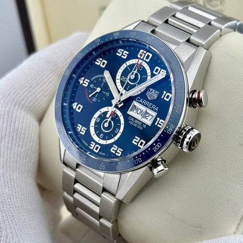 Tag Heuer Calibre 16 Day-Date Chronograph Ref. CV2A1V.BA0738 | Full-Set 05/2020 | Serviced 11/2025 | Blue Dial | 43mm
