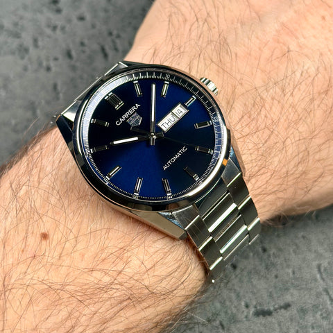 Tag Heuer Carrera Calibre 5 Ref. WBN2012.BA0640| Full-Set 2022 | Automatic | 41mm | Blue Dial | Day-Date