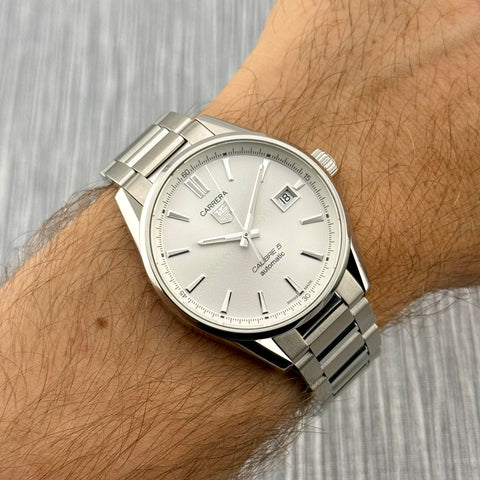Tag Heuer Carrera Calibre 5 Ref. WAR211B.BA0782 | Full-Set 2019 | Serviced 06/2026 | 39mm | Silver Dial | Top