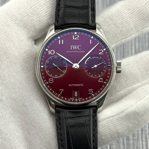 IWC Portugieser 7 Days Ref. IW500714 | Full-Set 06/2022 | Red Bordeaux Dial | Automatic | 42.3mm | Rare