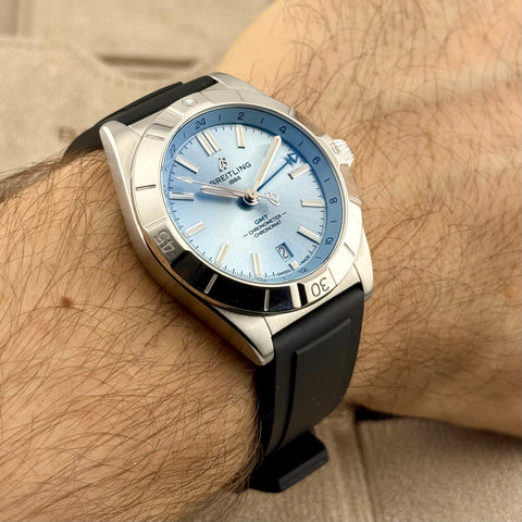 Breitling Chronomat Automatic GMT 40 Ref. P32398101C1S1 | Full-Set 09/2024 | Ice Blue Dial | Top Condition | VIP