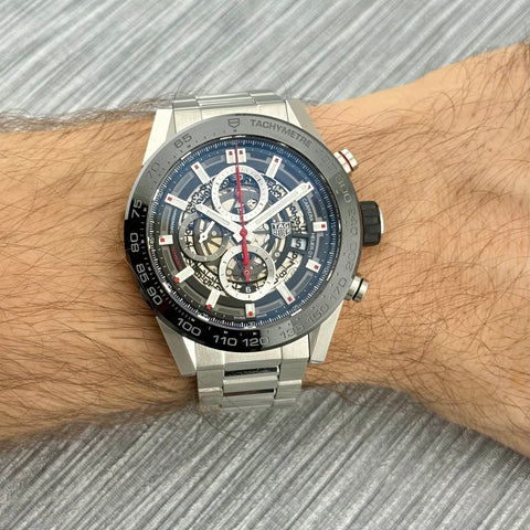 Tag Heuer Carrera Calibre HEUER 01 Chronograph Ref. CAR2A1W.BA0703 | Full-Set 11/2017 | Serviced 11/2025 | 45mm | Skeleton | VIP