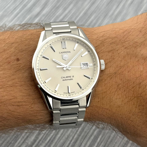 Tag Heuer Carrera Calibre 5 Ref. WAR211B.BA0782 | Full-Set 2020 | Serviced 07/2025 | White Dial | 39mm | Top | VIP