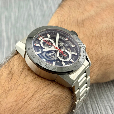 Tag Heuer Carrera Calibre HEUER 01 Chronograph Ref. CAR2A1W.BA0703 | Full-Set 11/2017 | Serviced 11/2025 | 45mm | Skeleton | VIP