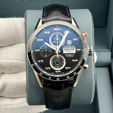 Tag Heuer Carrera Calibre 16 Chronograph Ref. CV2A1R.FC6235 | Full-Set 2023 | Day-Date | Top Condition | Black Dial