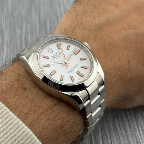 Rolex Milgauss Ref. 116400 | Full-Set 10/2014 | LC100 | Rolex Revision 2022 | 40mm | White Dial | Rare | Top | VIP