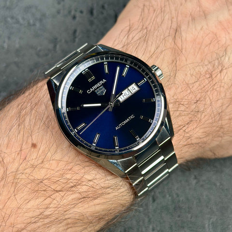 Tag Heuer Carrera Calibre 5 Ref. WBN2012.BA0640| Full-Set 2022 | Automatic | 41mm | Blue Dial | Day-Date