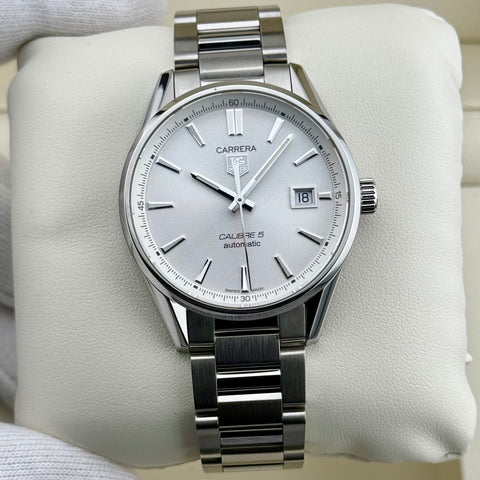 Tag Heuer Carrera Calibre 5 Ref. WAR211B.BA0782 | Full-Set 2019 | Serviced 06/2026 | 39mm | Silver Dial | Top