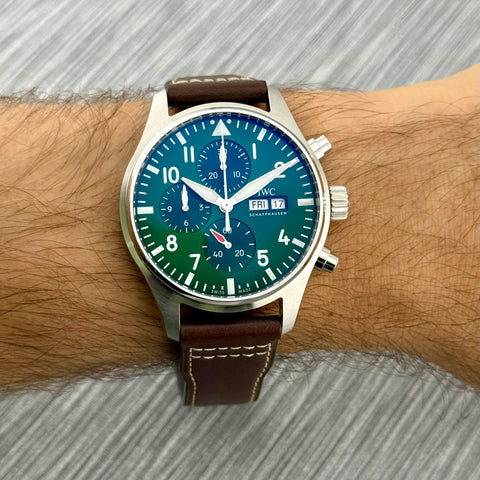 IWC Chronograph Pilots Watch Ref. IW378005 | Full-Set 08/2024 | Unworn | Ungetragen | Garantie 08/2032 | 43mm | Green Dial | Top