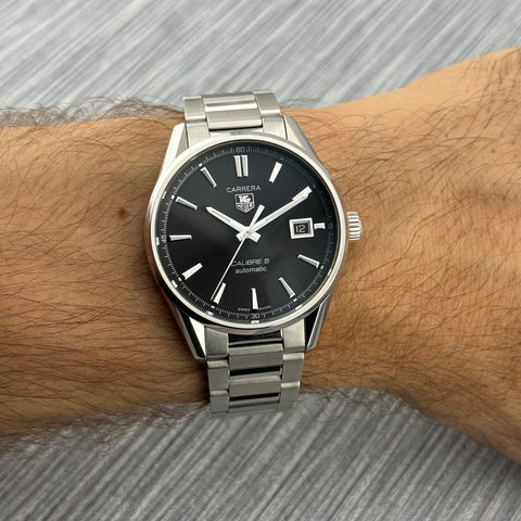 Tag Heuer Carrera Calibre 5 Ref. WAR211A.BA0782 | Full-Set 2019 | Serviced 06/2026 | 39mm | Black Dial | Top