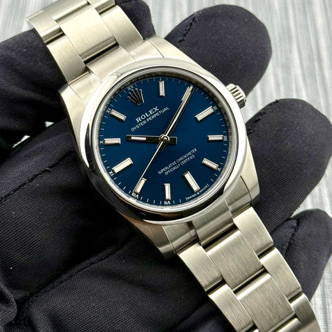 Rolex Oyster Perpetual 34 Ref. 124200 | Full-Set 2025 | NEU | LC100 | 34mm | Blue Dial | Automatic | VIP