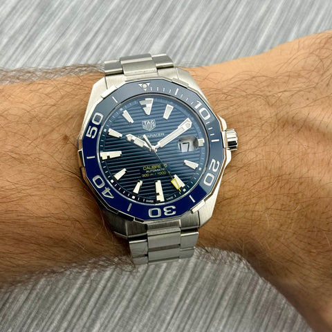 Tag Heuer Aquaracer Calibre 5 Ref. WAY201B.BA0927 | Full-Set 2020 | Automatic | 43mm | Blue Dial | Erstkaufrechnung Wempe | VIP
