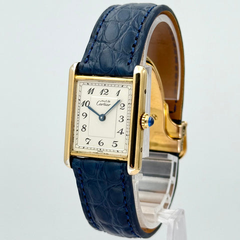 Cartier Tank Vermeil Ref. 590005 | Papers 1991 | Quartz | 23x30mm | Breguet Numerals Dial | Silver 925 | Top | VIP