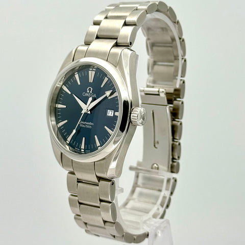 Omega Seamaster Aqua Terra Ref: 2518.80 | Full-Set 2007 | Quartz | 36mm | Blue Dial | Top