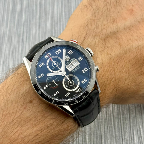 Tag Heuer Carrera Calibre 16 Chronograph Ref. CV2A1R.FC6235 | Full-Set 2023 | Day-Date | Top Condition | Black Dial