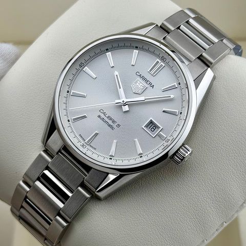 Tag Heuer Carrera Calibre 5 Ref. WAR211B.BA0782 | Full-Set 2019 | Serviced 06/2026 | 39mm | Silver Dial | Top