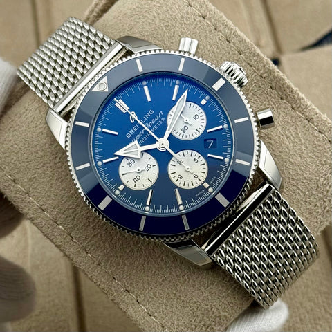 Superocean Heritage B01 Chronograph 44 Ref. AB0162161C1A1 | Full-Set 05/2023 | Breitling Garantie 05/2028 | 44mm | Blue Dial | Like New