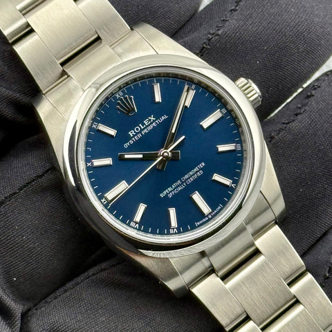 Rolex Oyster Perpetual 34 Ref. 124200 | Full-Set 2025 | NEU | LC100 | 34mm | Blue Dial | Automatic | VIP