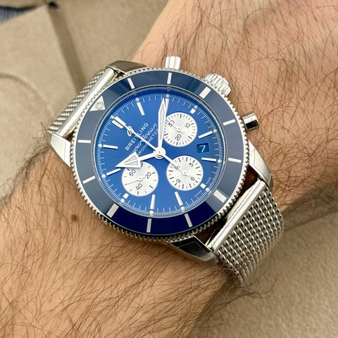 Superocean Heritage B01 Chronograph 44 Ref. AB0162161C1A1 | Full-Set 05/2023 | Breitling Garantie 05/2028 | 44mm | Blue Dial | Like New