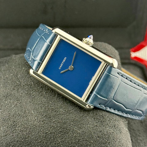 Cartier Tank Must de Cartier Blue Ref. WSTA0055 (4323) | Full-Set 09/2021 | Unworn | Blue Dial | Quarz | Cartier 4323 | Top
