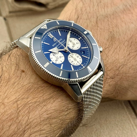 Superocean Heritage B01 Chronograph 44 Ref. AB0162161C1A1 | Full-Set 05/2023 | Breitling Garantie 05/2028 | 44mm | Blue Dial | Like New