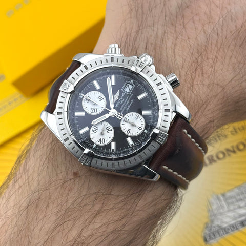 Breitling Chronomat Chronograph Evolution Ref. A13356 | Papiere 12/2008 | Serviced 01/2026 | 44mm | Black Dial | Top
