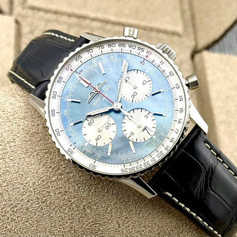Breitling Navitimer B01 Chronograph 41 Japan Edition Ref. AB0139211C2P1 | Full-Set 09/2024 | Garantie 09/2032 | Blue MOP Dial | 41mm | Top | Rare