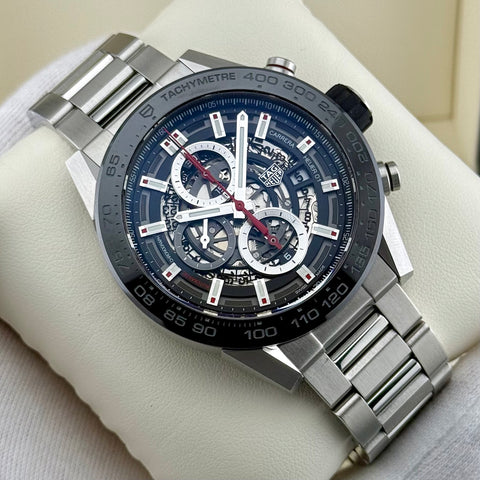 Tag Heuer Carrera Calibre HEUER 01 Chronograph Ref. CAR2A1W.BA0703 | Full-Set 11/2017 | Serviced 11/2025 | 45mm | Skeleton | VIP