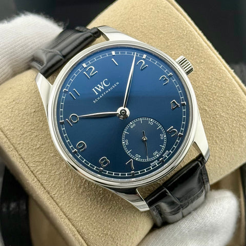 IWC Portugieser Automatic Ref. IW358305 | Full-Set 06/2021 | IWC Garantie 06/2029 | 40,4 mm | Blue Dial | Top