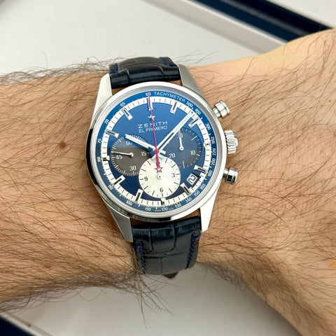 Zenith El Primero 36‘000 VpH Ref. 03.2150.400/53.C700 | Full-Set 12/2024 | Zenith Garantie 12/2029 | 38mm | Blue Dial | Automatic | Top