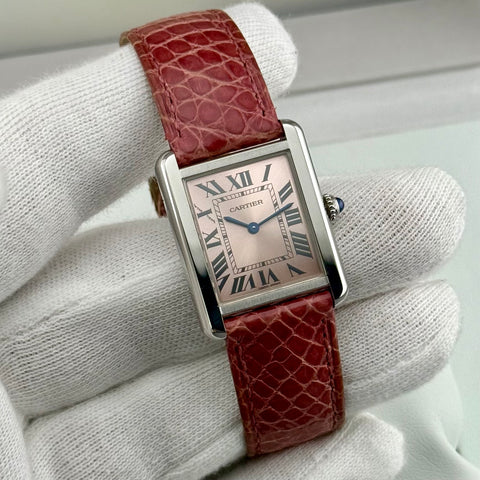Cartier Tank Solo Ref. 3170 | Full-Set 2017 | | 31x24mm | Pink Dial | Quartz | Ladies | Rare