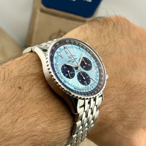 Breitling Navitimer B01 Chronograph 43 Ref. AB0138241C1A1 | Full-Set 02/2025 | Garantie 02/2033 | Eisblau | AB0138 | Like New
