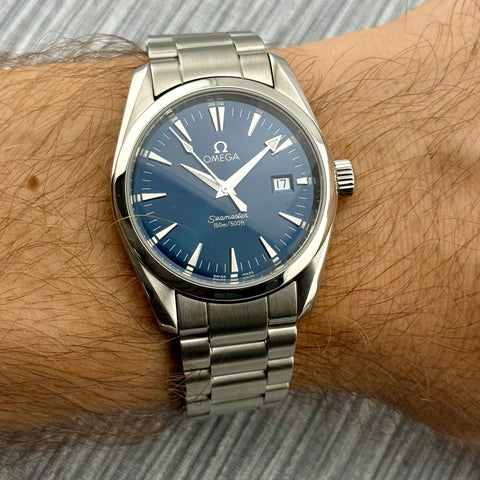 Omega Seamaster Aqua Terra Ref: 2518.80 | Full-Set 2007 | Quartz | 36mm | Blue Dial | Top