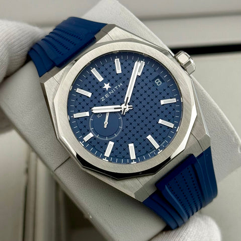 Zenith Defy Skyline 41 Ref. 03.9300.3620/51.I001 | Full-Set 02/2022 | Steel + Rubber Strap | 41mm | Blue Dial