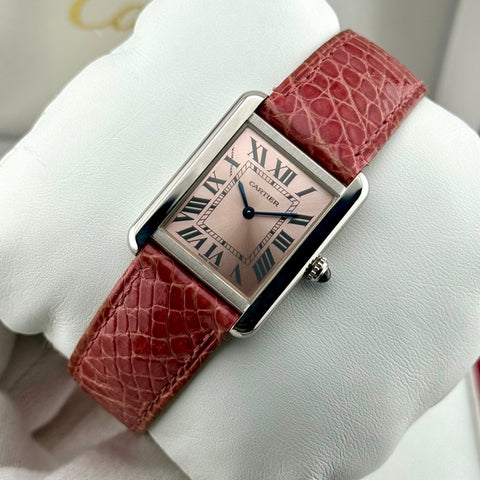 Cartier Tank Solo Ref. 3170 | Full-Set 2017 | | 31x24mm | Pink Dial | Quartz | Ladies | Rare