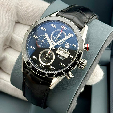 Tag Heuer Carrera Calibre 16 Chronograph Ref. CV2A1R.FC6235 | Full-Set 2023 | Day-Date | Top Condition | Black Dial