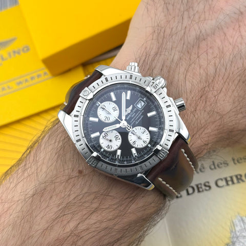 Breitling Chronomat Chronograph Evolution Ref. A13356 | Papiere 12/2008 | Serviced 01/2026 | 44mm | Black Dial | Top