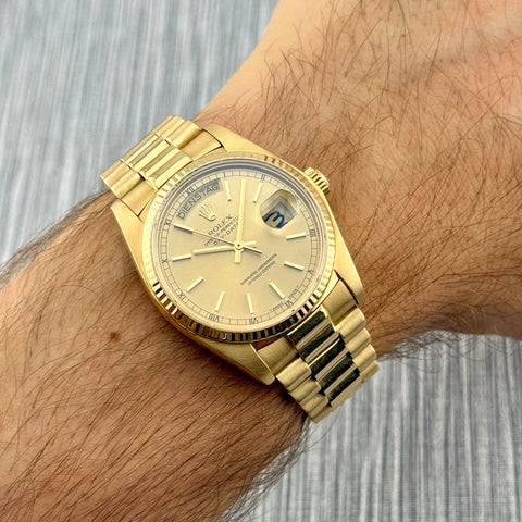 Rolex Day-Date Ref. 18038 | Papiere | 1987 | 36mm | Revision 2025 | 18k | Top
