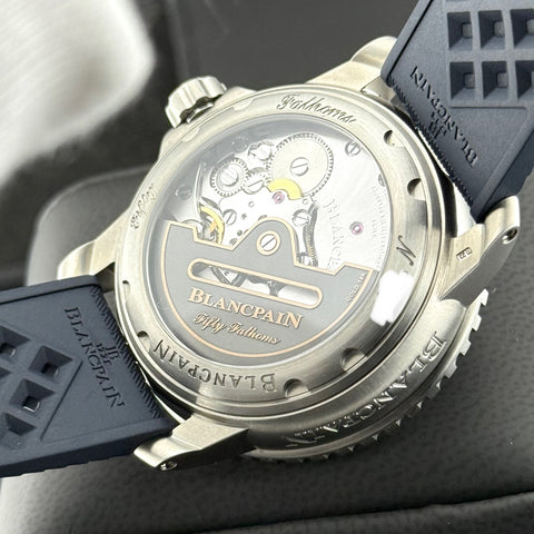 Blancpain Fifty Fathoms Automatique Ref. 5010 12B40 O64B | Full-Set 11/2024 | Unworn | Titan | 42.3mm | Like New | Blue Dial | Top | VIP