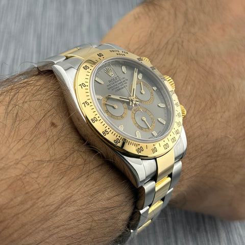 Rolex Daytona Bicolor Ref. 116523 | Full-Set 2014 | Unpolished | Grey Dial | 40mm | Top