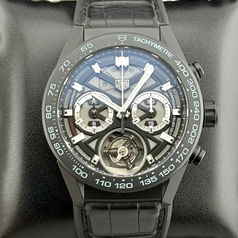 Tag Heuer Carrera Chronograph Tourbillon Keramik Ref. CAR5A90.FC6415 | Full-Set 12/2024 | Tag Heuer Garantie 12/2029 | 45mm | Top