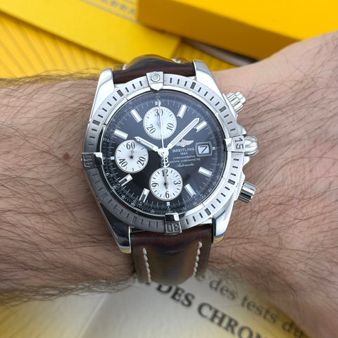 Breitling Chronomat Chronograph Evolution Ref. A13356 | Papiere 12/2008 | Serviced 01/2026 | 44mm | Black Dial | Top