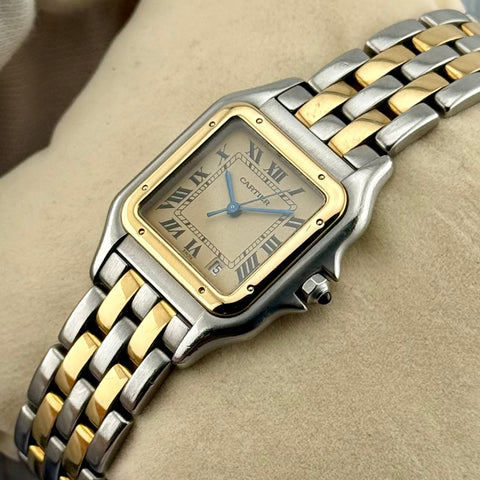 Cartier Panthère Ref. 187949 | 2-row 18k yellow gold | Vintage | 27x27mm | Quartz | Rare | Top