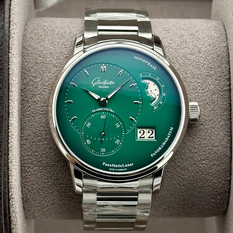 Glashütte Original PanoMaticLunar Ref. 1-90-02-13-32-70 | Full-Set 10/2024 | Ungetragen | Unworn | 40mm | Green Dial | Top