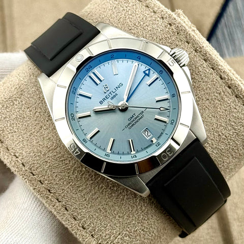 Breitling Chronomat Automatic GMT 40 Ref. P32398101C1S1 | Full-Set 09/2024 | Ice Blue Dial | Top Condition | VIP