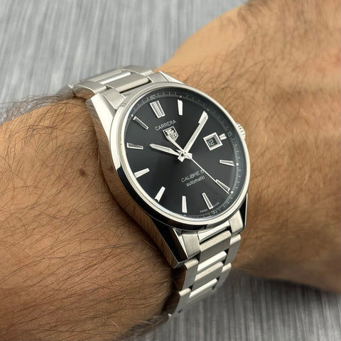 Tag Heuer Carrera Calibre 5 Ref. WAR211A.BA0782 | Full-Set 2019 | Serviced 06/2026 | 39mm | Black Dial | Top