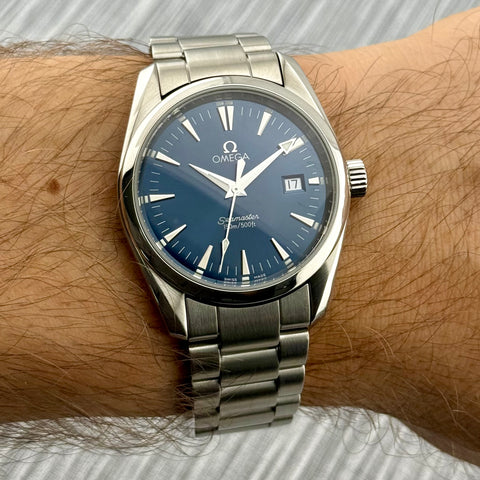 Omega Seamaster Aqua Terra Ref: 2518.80 | Full-Set 2007 | Quartz | 36mm | Blue Dial | Top